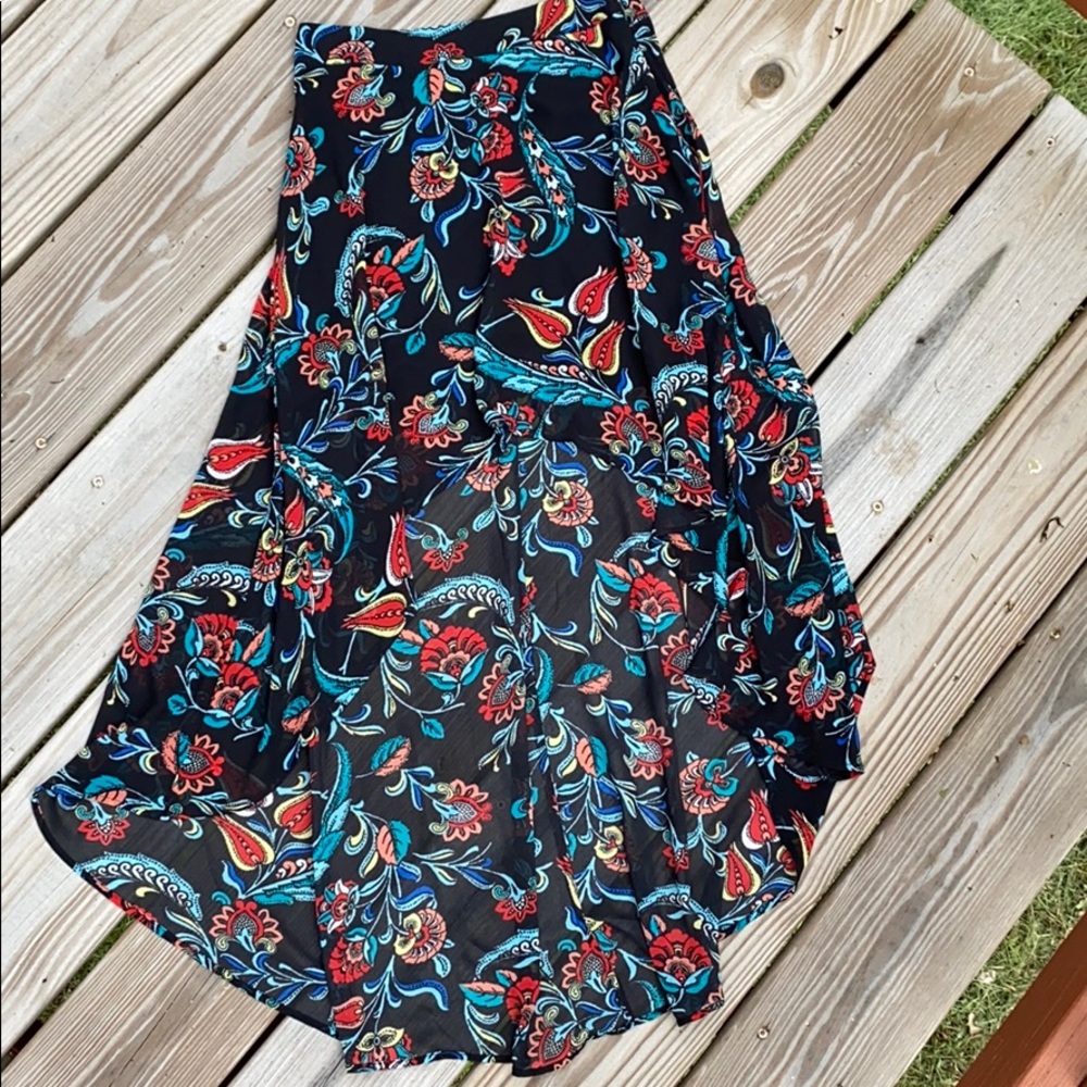 High Low Floral Skirt